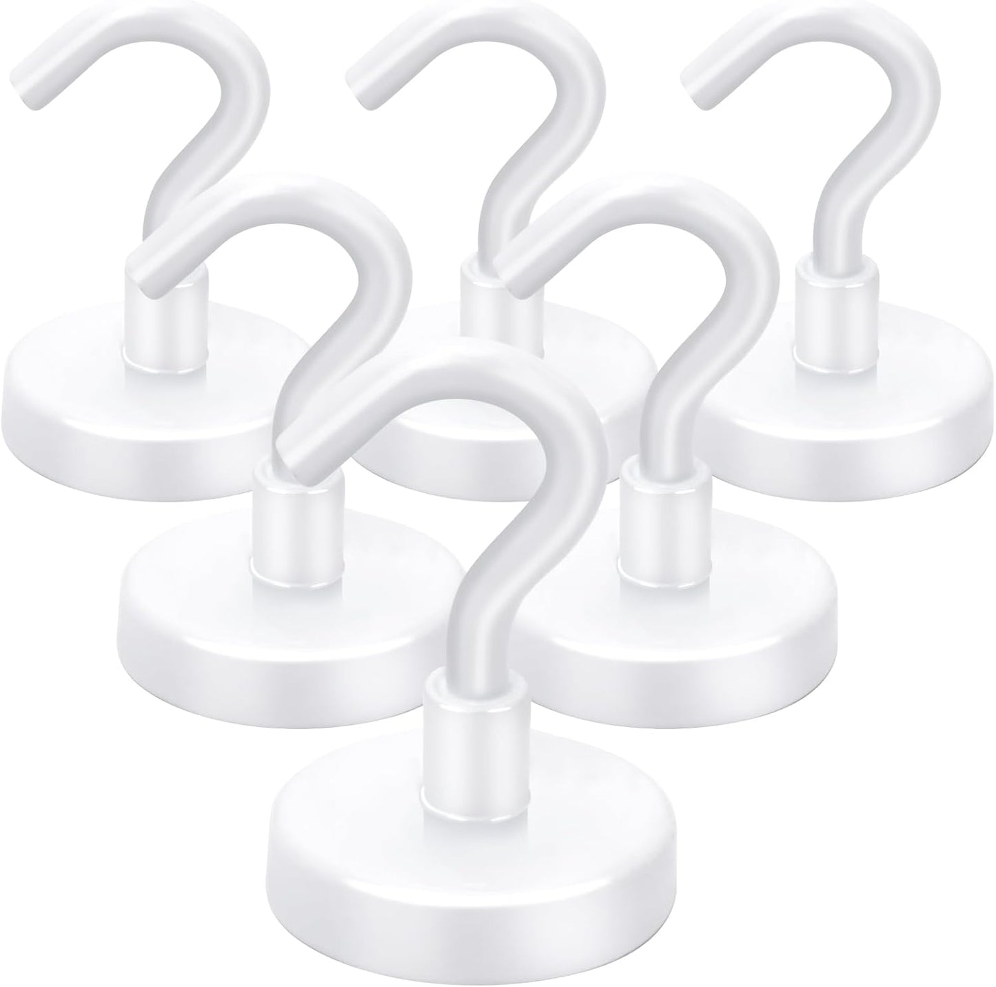 LOVIMAG Cruise Must Haves, 80Lb Magnet Hooks, White Cruise Magnets for Door, Cruise Door Magnets, Magnetic Hooks for Hanging-6Pack