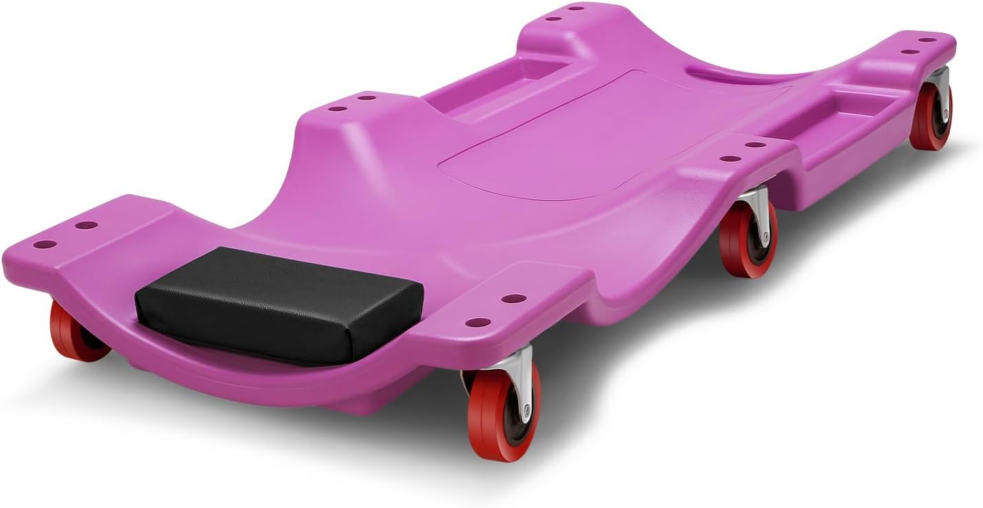 DNA MOTORING 36" L X 17" W x 4.25" H Vehicle Repair Low Profile Automotive Creeper w/Padded Headrest, Purple, TOOLS-00201-PR