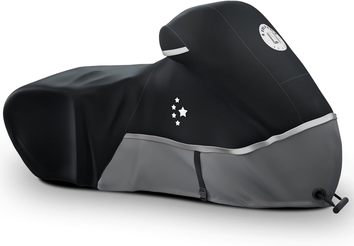 Motorcycle Cover 420D Heavy Duty All Season Universal Weather Waterproof Outdoor Protection 86" XL Vehicle Cover/Black/Gray