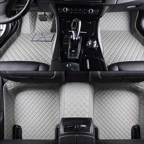 Add Personal Touch to Your Vehicle with IMEISH Customizable Logo Text Car Mats for 99% of vehiclesPads Protection Non-Slip Leather Floor Liners (Gray)