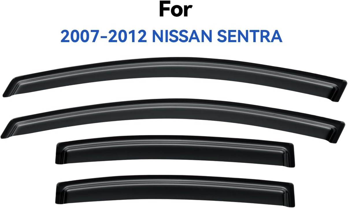 Window Visors Rain Guards Shield for 2007-2012 Nissan Sentra, Out-Channel Window Vent Wind Deflectors Visors Shades for 07-12 Nissan Sentra