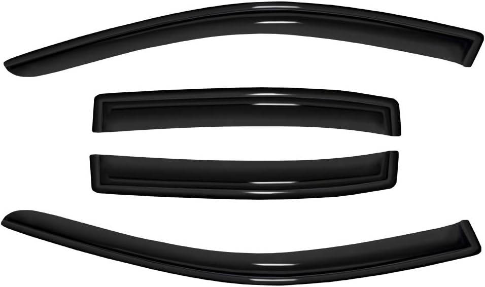 4pc Sun Rain Guards Window Visor Wind Deflector Compatible with 2010-2018 Ford Taurus Smoke 94194