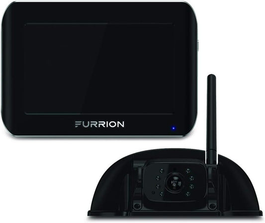 Furrion Vision S Wireless RV Backup Camera System with 7-Inch Monitor, 1 Rear Sharkfin, Infrared Night Vision, Wide-Angle View, Hi-Res, IP65 Waterproof, Motion Detection, Microphone - FOS07TASF