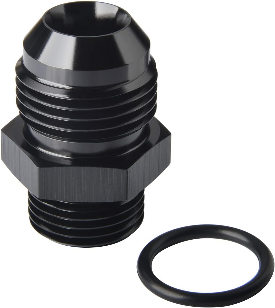 10AN Male Flare to 8AN ORB O-ring Boss Fuel Pump Rail Adapter Fitting Aluminum Black