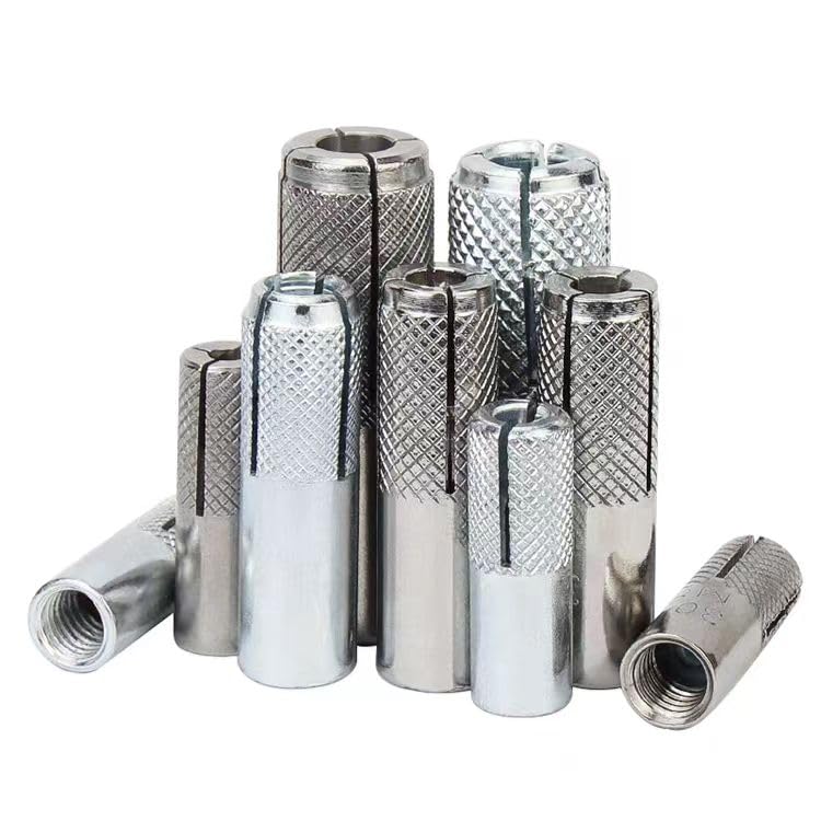 Wensilon(100 pcs) 5/16"-18 Premium Stainless Steel Drop in Anchors Assortment, Knurled Drop-in-Anchor for Solid Concrete, Internal Forced Expansion Screw Bolts