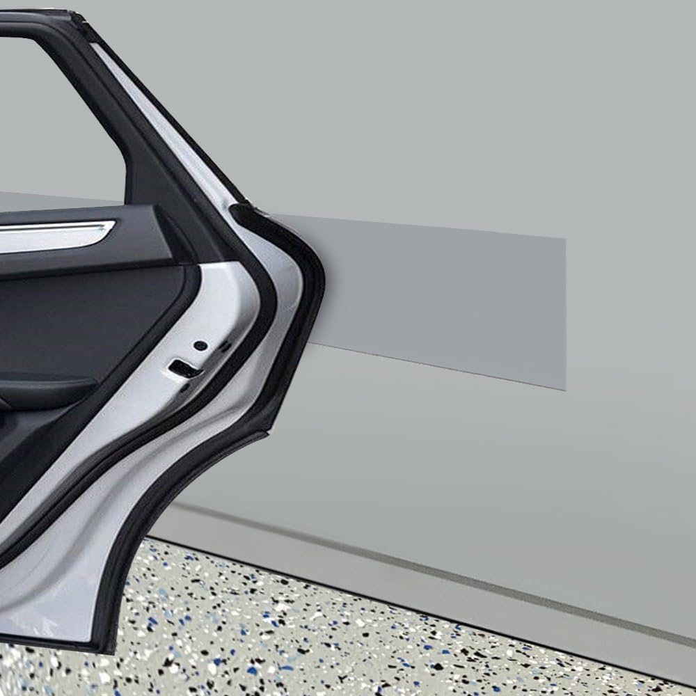 Rubber Bond Garage Wall Protectors - 6x48 Inches 2 Pack Strong Self-Adhesive Rubber Bumper Protectors for Garage Walls - Anti-Scratch and Waterproof Garage Wall Protector for Car Doors (Grey)