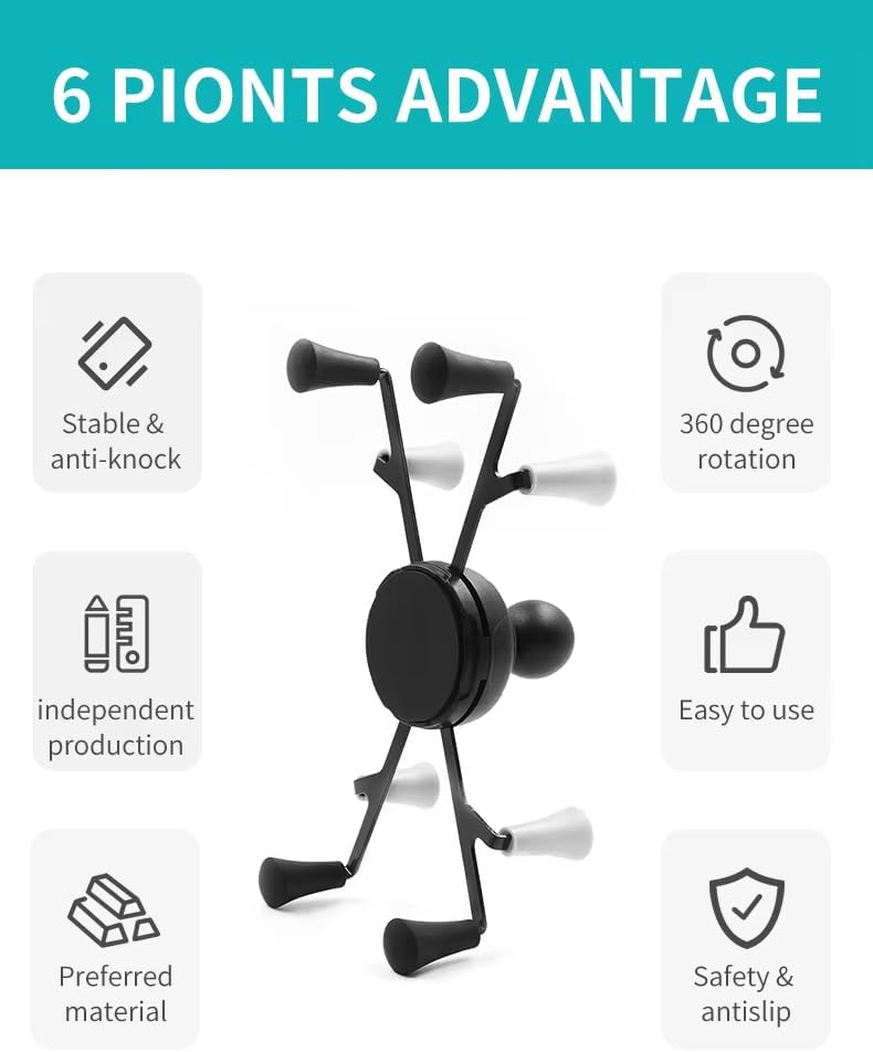 Strg Tablet Mount with Drill Round Base Mount for All 6" iPad/Samsung Tablets, Spring-Loaded Tablet Holder Great for Cars, Commercial Vehicles, Trucks, and Wall Mounting etc