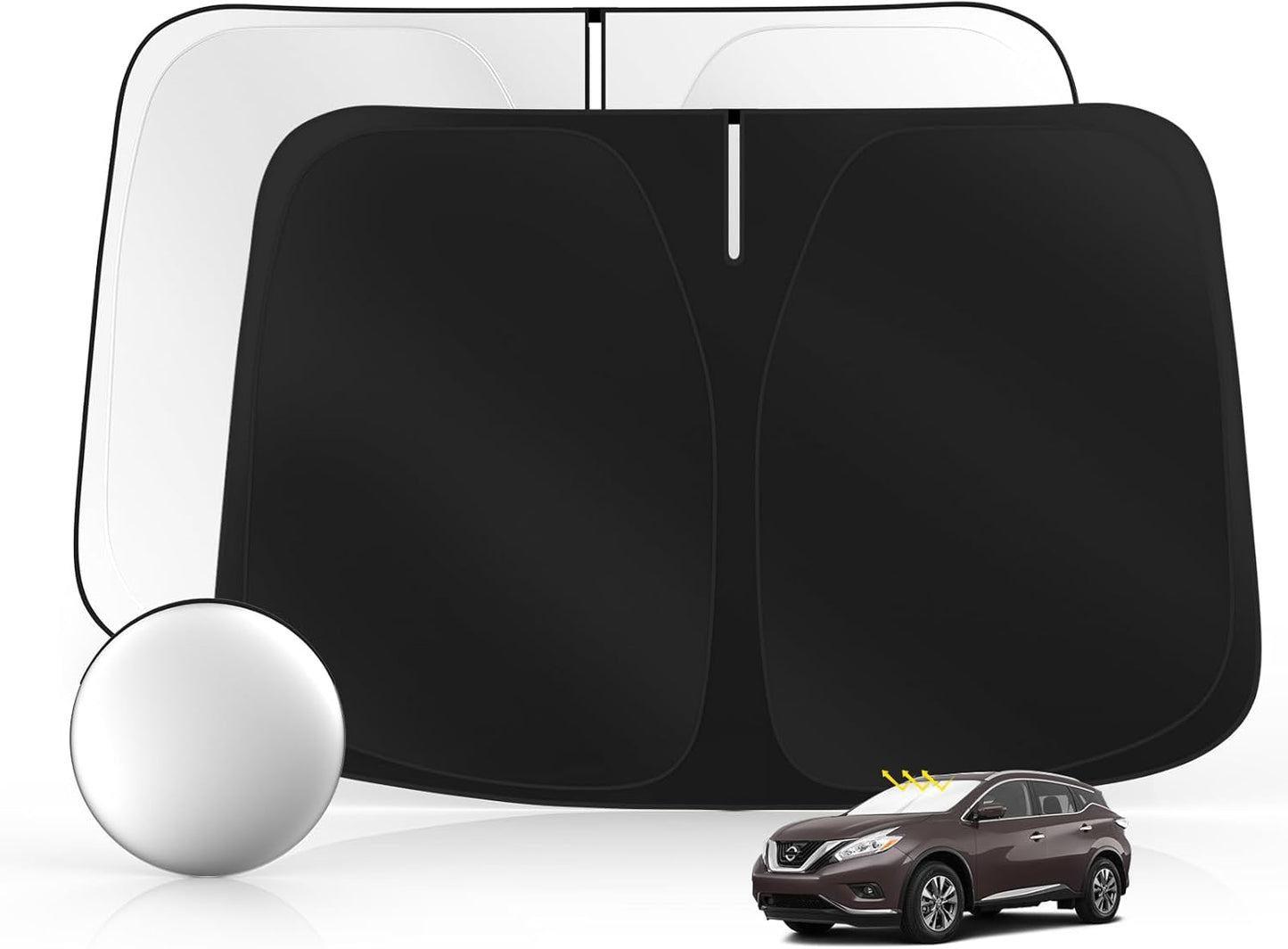 Windshield Sun Shade for Ni-ss-an Murano 2015-2024 Foldable Sunshade Custom Fit Front Window Car Interior Accessories Protector Blocks UV Rays