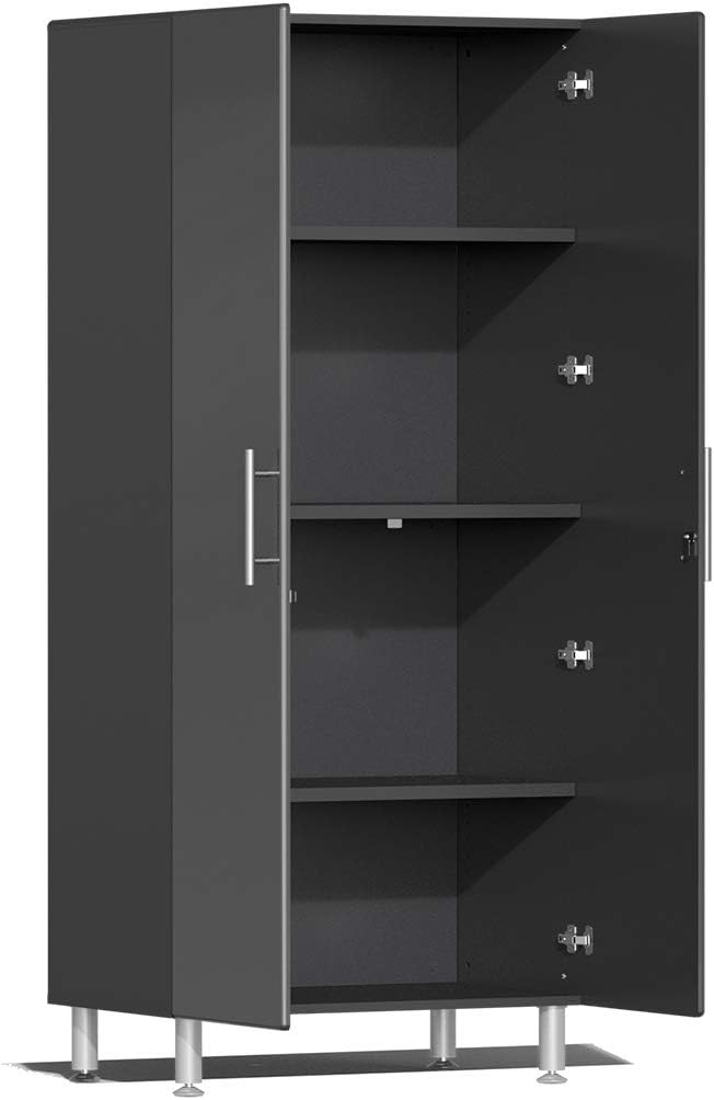 Ulti-MATE UG22082G 8-Piece Garage Cabinet Kit with Bamboo Worktop in Graphite Grey Metallic