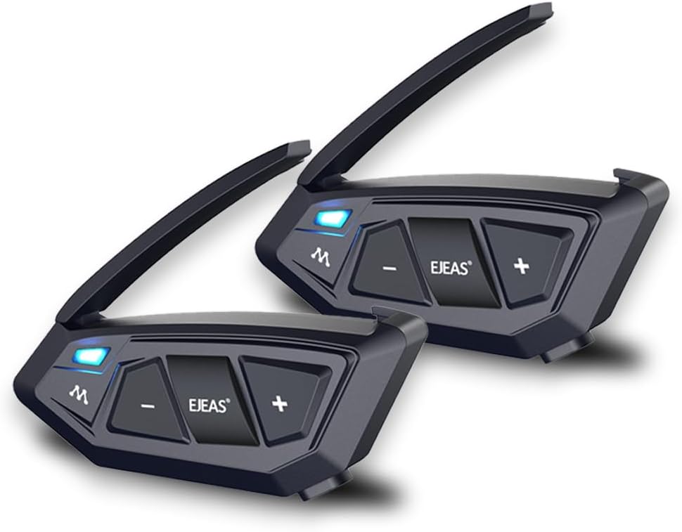 Motorcycle Bluetooth intercom MS20 2000m Helmet Intercom,20 Riders Motorcycle Bluetooth Headset,Universal Bluetooth Helmet Headset,Helmet Communication System FM/Hard &Soft Mic/2Pack