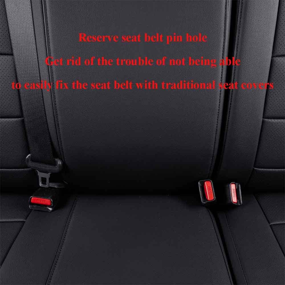 EKR Custom Fit Tacoma Car Seat Covers for Select Toyota Tacoma 2016 2017 2018 2019 2020 2021 2022 2023 Double Cab/Crew Cab -Full Set,Leather(Black)