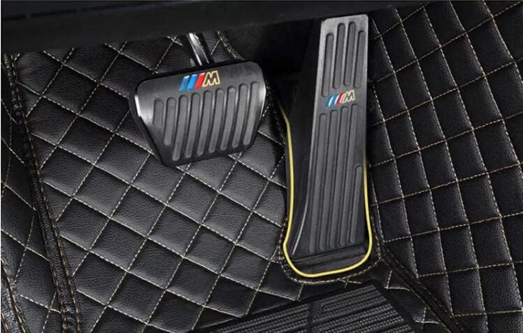Custom All-Weather Protection Leather Car Floor Mats for Cars Sedan SUV Sports Car Waterproof Floor Mat (Black+Purple)