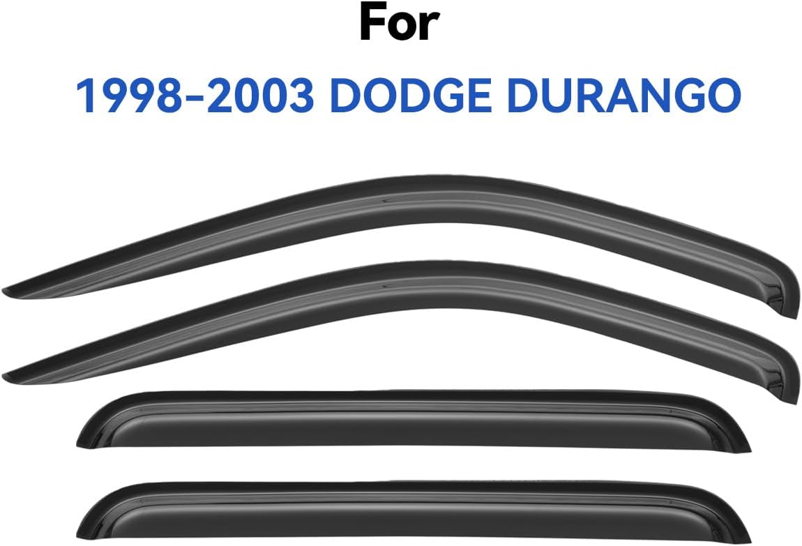 Window Visors Rain Guards Shield for 1998-2003 Dodge Durango, Out-Channel Window Vent Wind Deflectors Visors Shades for 98-03 Durango