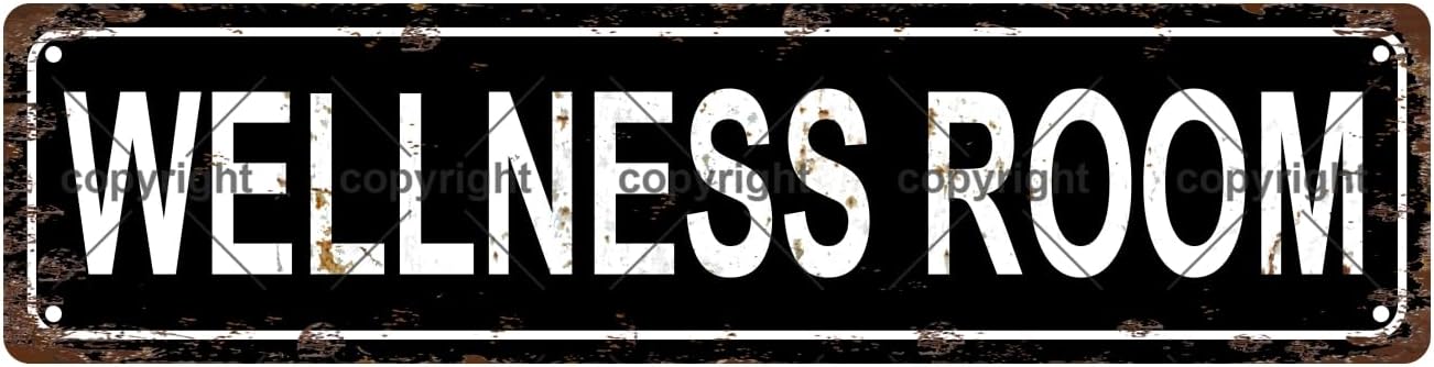 WELLNESS ROOM Space Vintage Metal Tin Street Sign Bar Cafe Garage Cave Home Room Wall Bathroom Farmhouse Garden Porch Patio Decor, 16 x 4 Inch