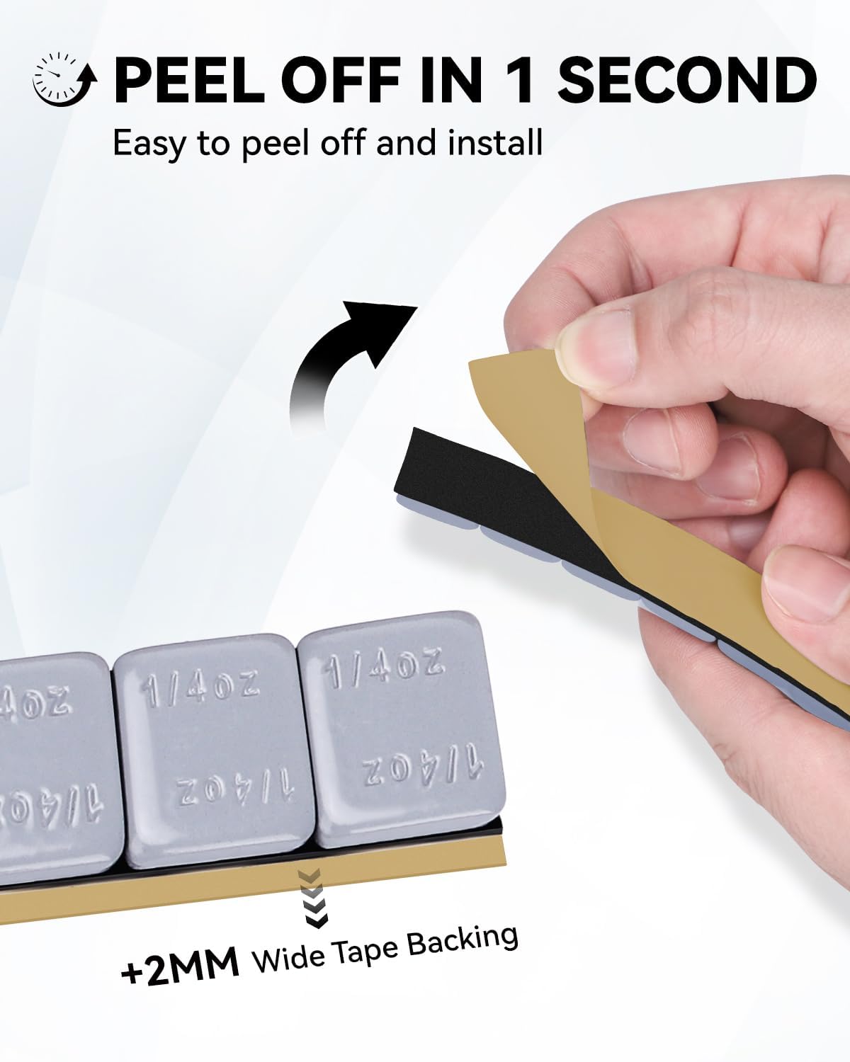 YIZBAP Wheel Weights Gray 1/4oz, 24 oz/Box, 96pcs, with Strong Black Adhesive. 0.25 Ounce Stick on Wheel Weights for Cars, Trucks, SUVs, Motorcycle, and Others