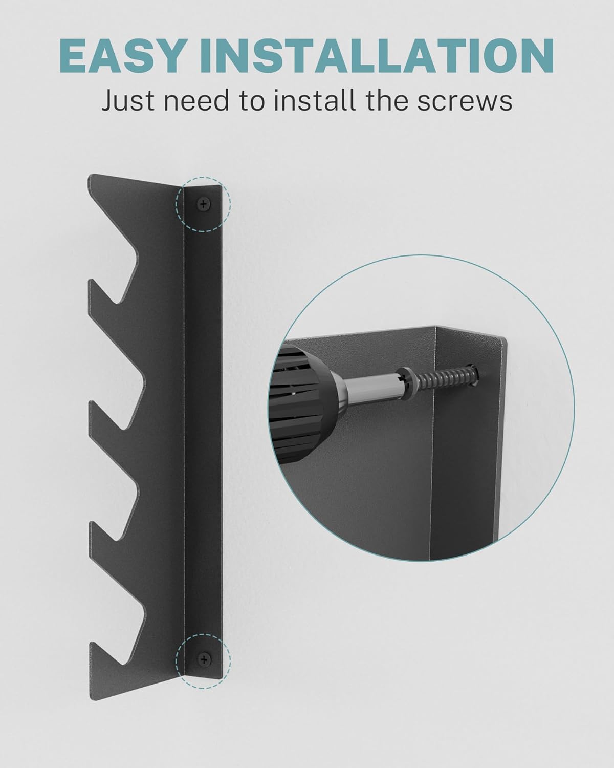 Garage Tool Organizer Wall Mount, Shed Yard Organization Racks for Walls, Horizontal Tool Racks, Shovels and Rakes, 2FT