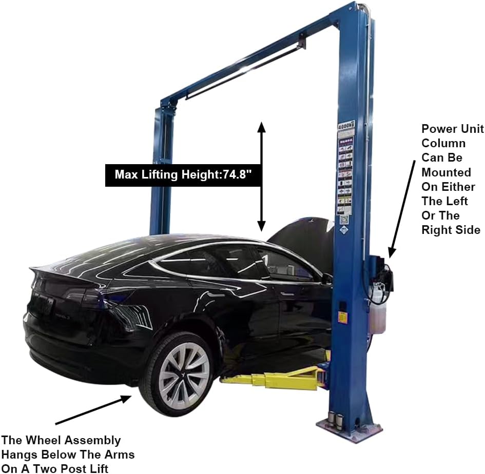 Car Lift 9,000lbs 2 Post Auto Lift Overhead Auto Truck Hoist for Home Garage, 220V