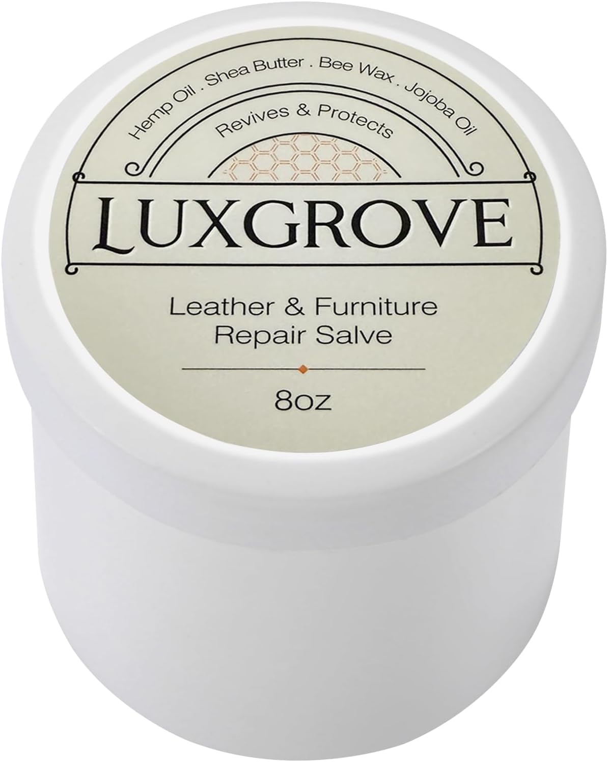 LUXGROVE® Leather & Furniture Repair Salve- Polisher, Moisturizer, and Restorer for Couches and Furniture - Conditioner for Leather Cleaner, Wood, and Vinyl - Repair Salve for Car Seats - 8oz