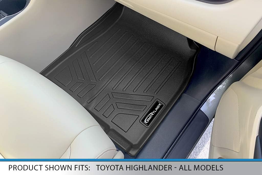 MAXLINER All Weather Custom Fit 2 Row & Cargo Liner Behind The 2nd Row Floor Mat Liner Set Compatible with 2014-2019 Toyota Highlander