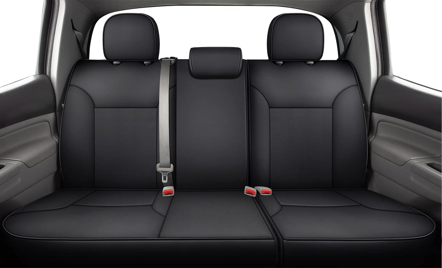 LUCKYMAN CLUB 2005-2015 Tacoma Custom Fit Seat Covers for Crew Cab with Faux Leather (2005-2015 Black)