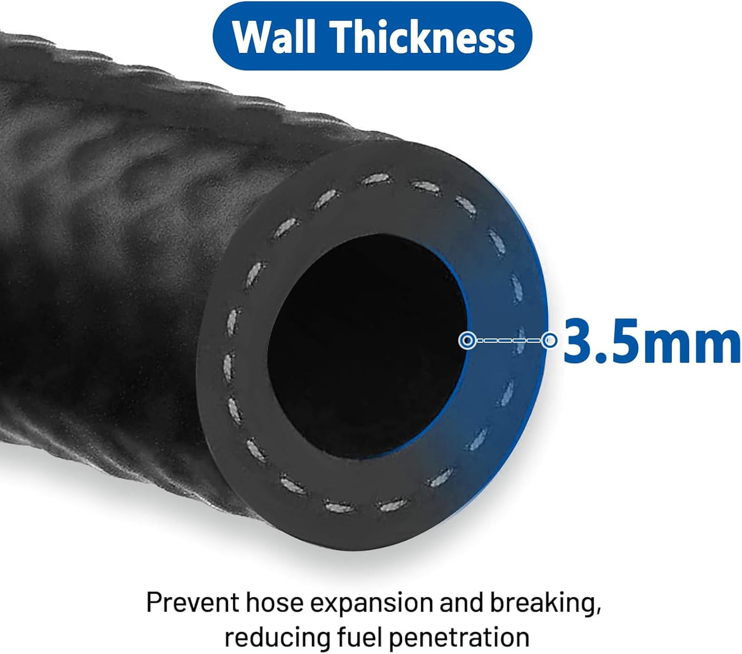 LokoCar Rubber Fuel Hose Line Push Lock 1/2" ID SAE 30R7 NBR 25ft 300PSI Black