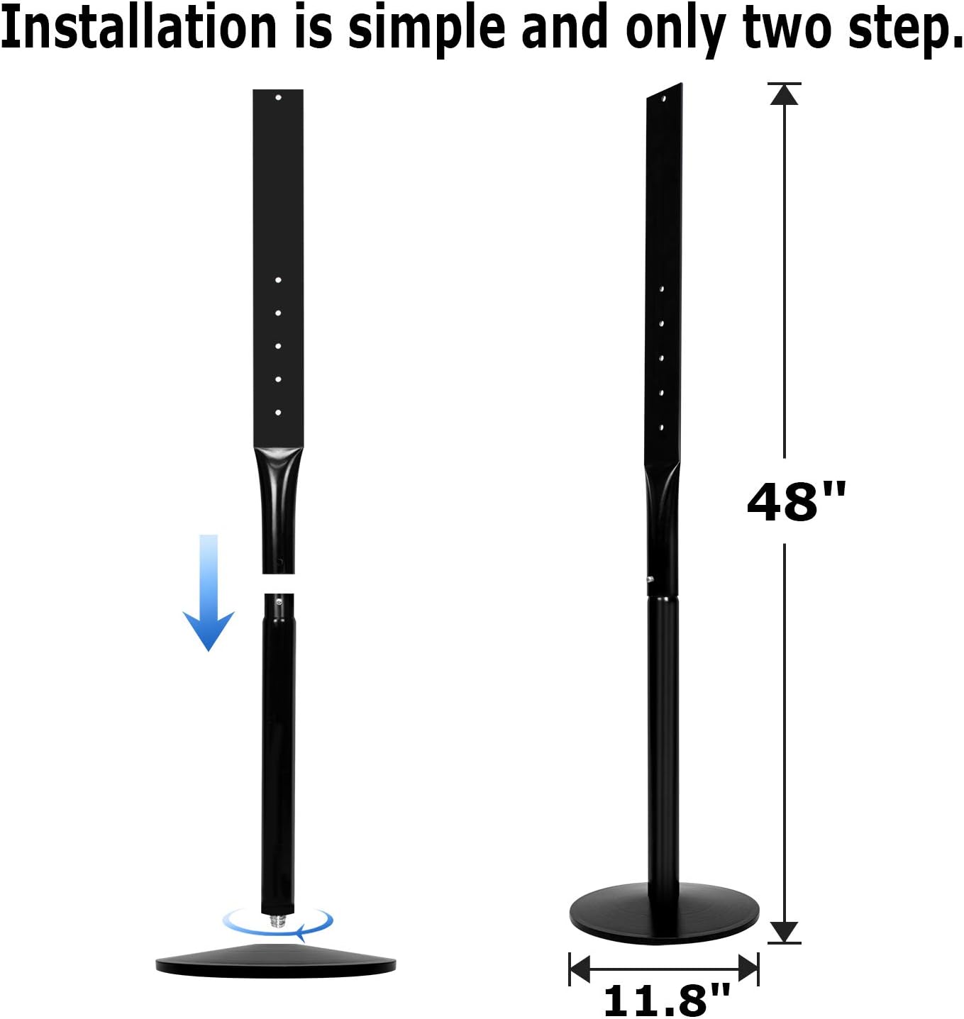 Parking Sign Post 48" Heavy Duty Cast Iron Parking Signs Stand, Movable Sign Stand for Hanging Signs, Black (2 Packs, 15pounds)
