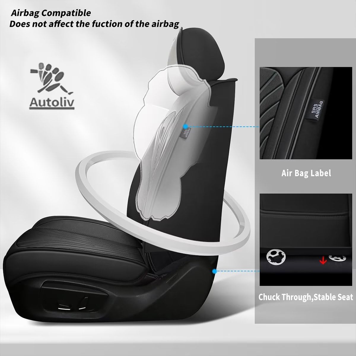 2 Front Car Seat Cover Fit for Toyota Camry 2012-2024 2025 Faux Leather Breathable Waterproof Camry Seat Covers Automotive Cushion Protector Compatible Airbag (2 Seats & Black)