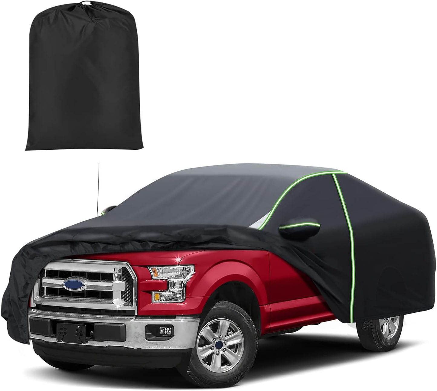 Mixsuper Liner Car Cover for Ford F-150 F-250 F-350 2001-2026 (Only for 5.5Ft Bed), 7 Layers Waterproof Car Cover Accessories for F150 F250 F350 with Zipper Door, Windproof Straps, Reflective Strips