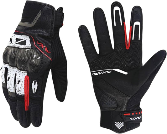 VXW Motorcycle Gloves for Men and Women - Gel Palm Sliders, Leather & Mesh Construction Full Finger Touchscreen, High-Speed Sports Gear for MTB/ATV/BMX/Motocross/Dirt Bike