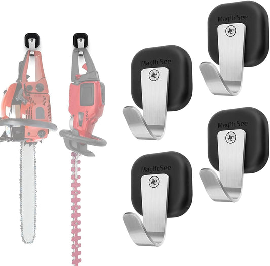 Upgraded Heavy Duty Magnetic Hook, Powerful Magnet Versalite Indoor and Outdoor Tool Towel Brooms Coat Hanger for Cruise Garage RV Workshop Tool Box, Magnet Organize Stainless 304 Hooks,4 Pack