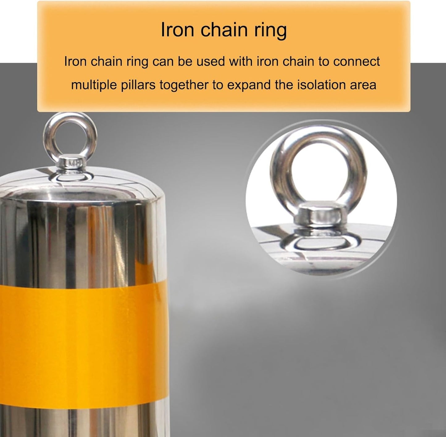 Safety Barrier Bollard, Steel Car Parking Protection Posts, Caution Cones, Driveway Barrier, Parking Stopper for Garage, Perfect for Traffic-Sensitive Area(Yellow (1PCS))