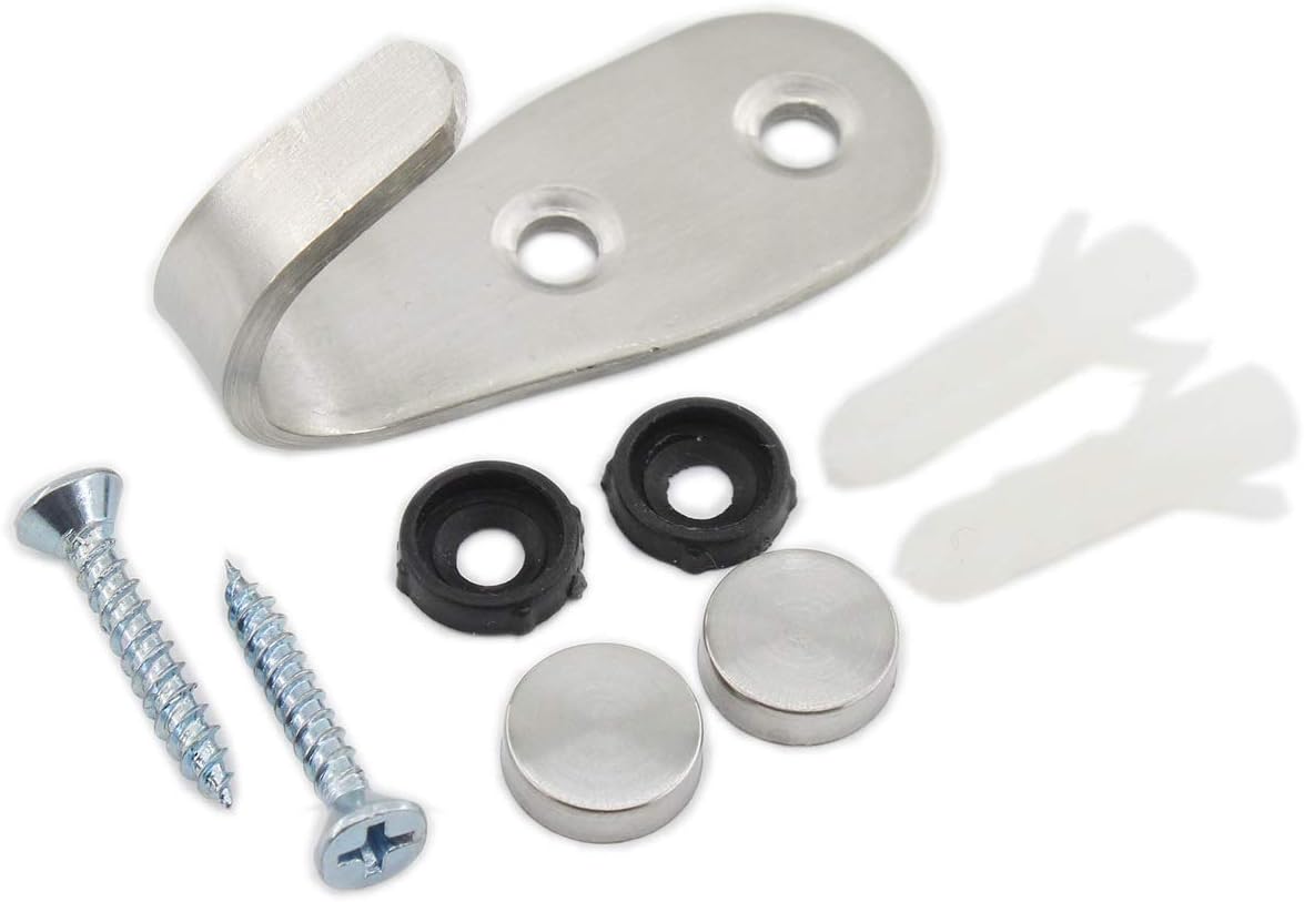 Stainless Steel Coat Hooks - Heavy Duty Wall Mounted Hanger Hooks for Towels, Keys, Hats - Indoor & Outdoor Use - 8 Pack