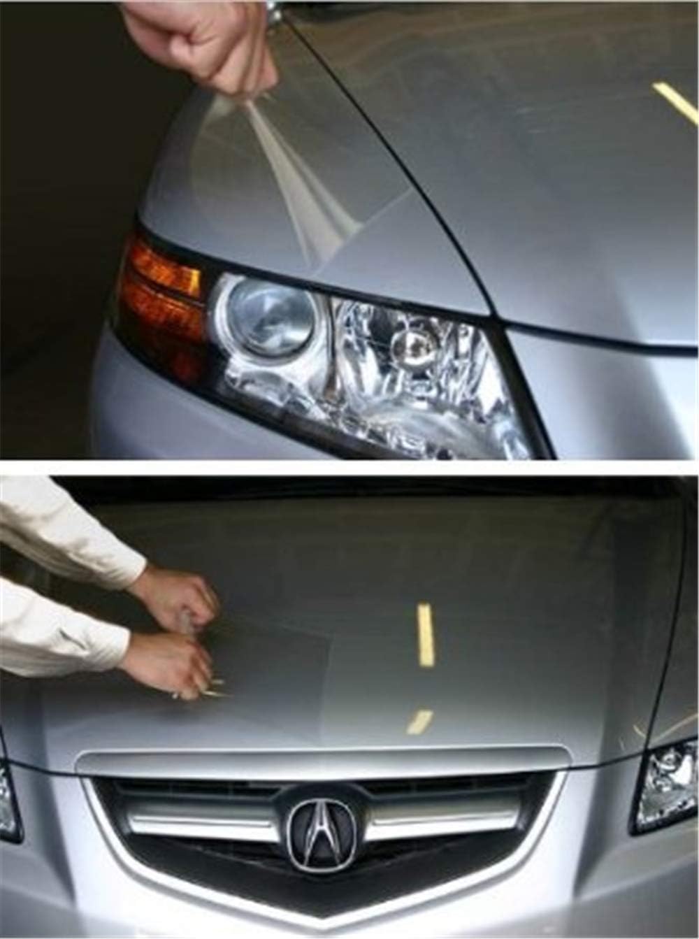 12 by 48 Inches Self Adhesive Headlight, Tail Lights, Fog Lights Tint Vinyl Film with Tools (Clear)