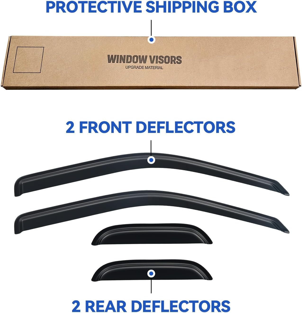 Window Visors Rain Guards Shield for 2004-2012 Chevy Colorado/GMC Canyon Extended Cab, Out-Channel Window Vent Wind Deflectors Visors Shades for 04 05 06 07 08 09 10 11 12 Colorado/Canyon
