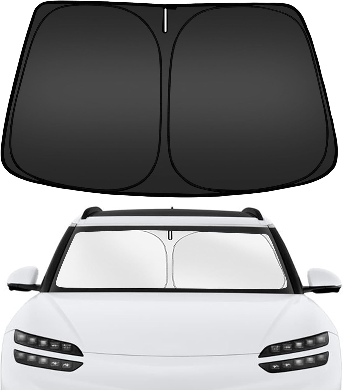 ARISMOTOR Windshield Sun Shade for Genesis GV60 2023-2025, Custom Fit Foldable Front Window Sunshade Sun Visor Protector, Block UV Rays Keep Your Car Cooler