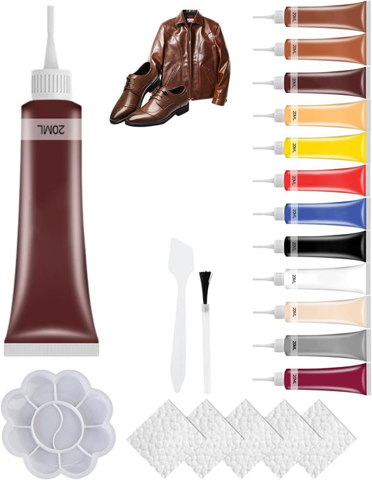 Advanced Leather Repair Gel, 2025 New Leather Repair Coloured Cream Gel, Upgrade Professional Leather Repair Kit for Car Seat Vinyl Repair Kit, Multifunctional Couch and Jacket Repair Kit (Brown)