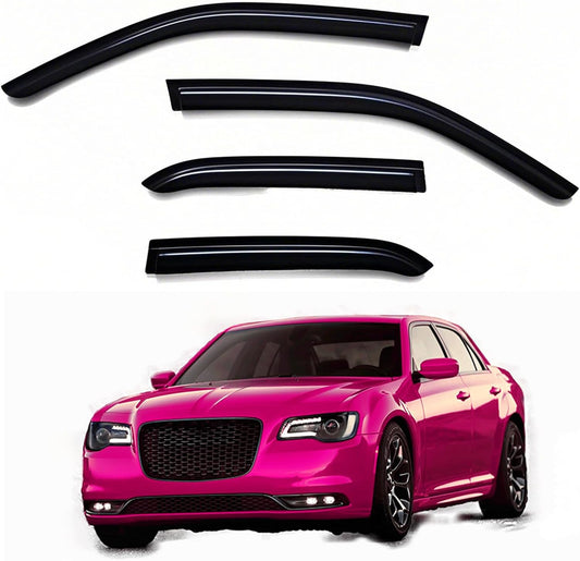 Window Visors Rain Guards fits 2011-2023 C-hrysler 300, Out-Channel Window Wind Deflectors Vent Shades Accessories, Dark Smoke 4 Pcs，2012 2013 2014 2015 2016 2017 2018 2019 2020 2021 2022