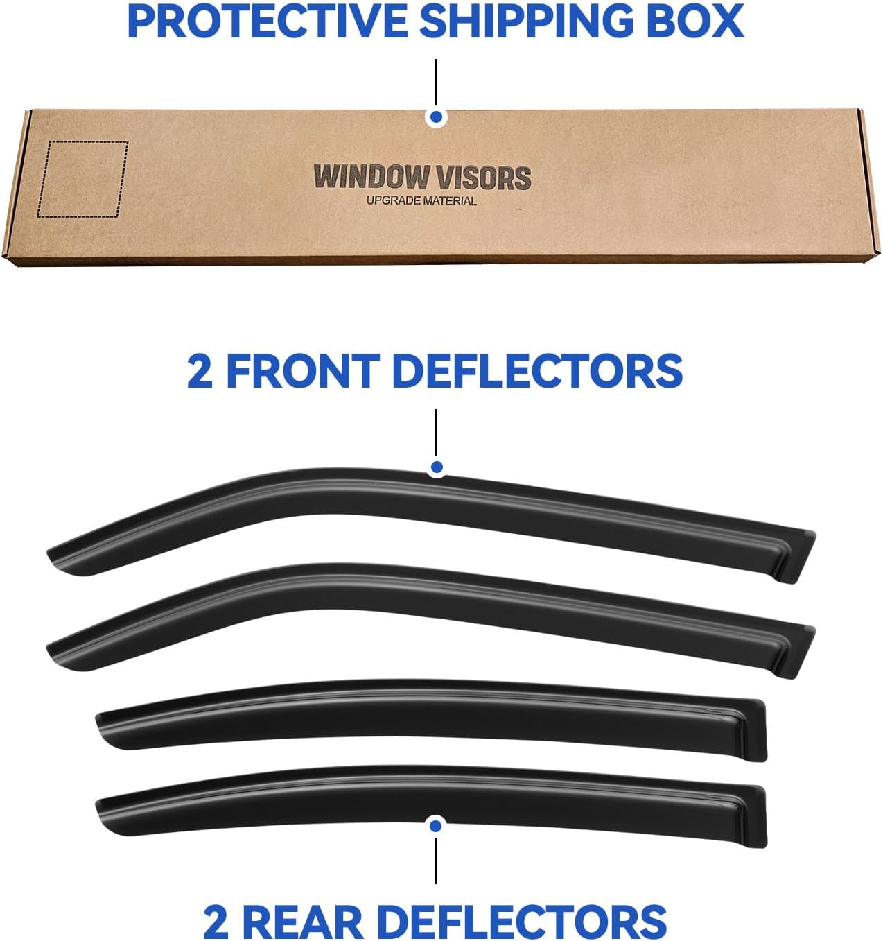 Window Visors Rain Guards for 2006 2007 2008 2009 2010 Dodge Charger, Out-Channel Window Vent Wind Deflectors Visors Shades for 06-10 Charger