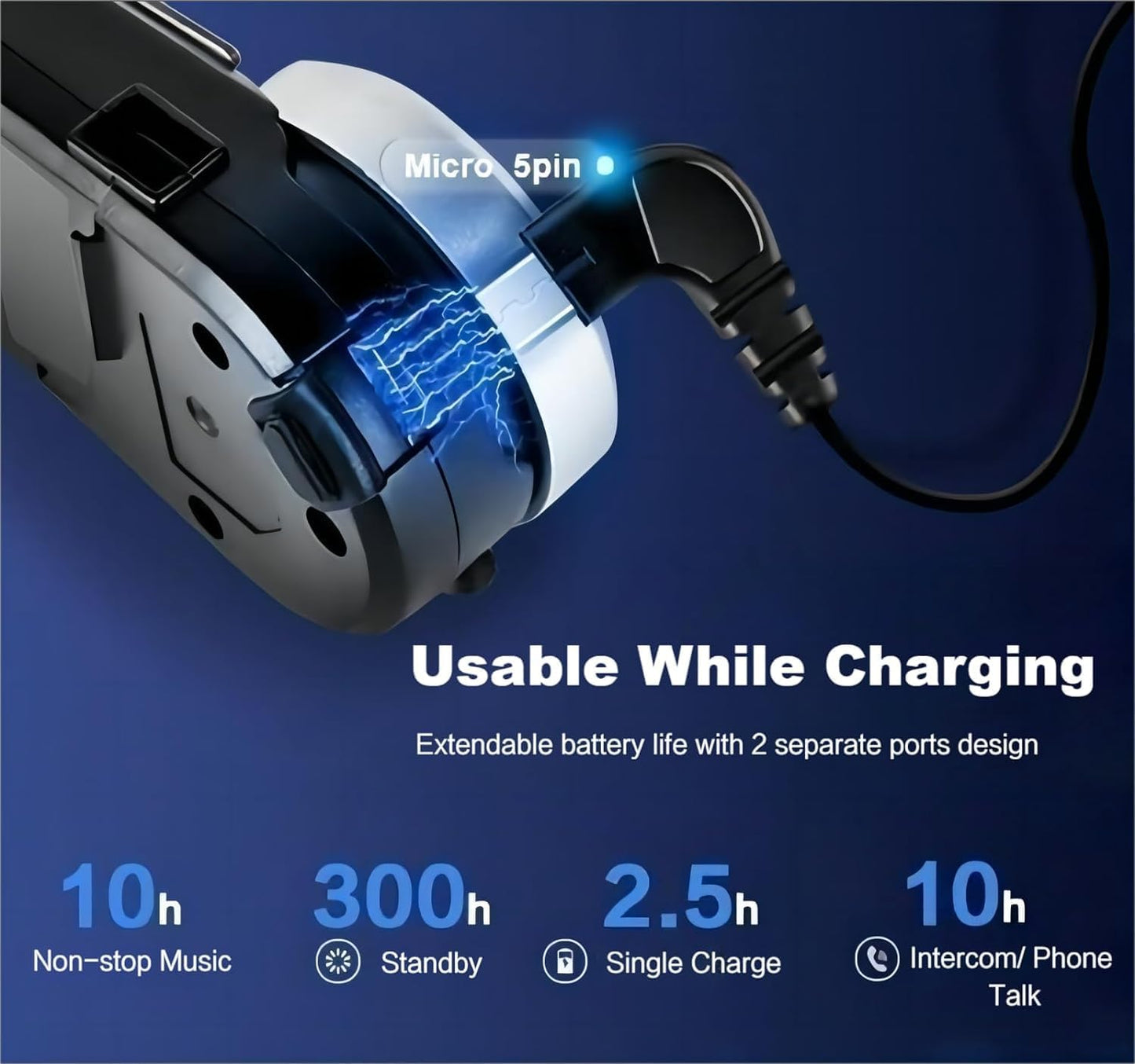 Fodsports FX6S Motorcycle Helmet Bluetooth, 1000m Motorbike Intercom Bluetooth, 6-Way Motorcycle Helmet Communication System/Voice Dial/Universal Pairing/FM Radio (1 Pack FX6S with LED)