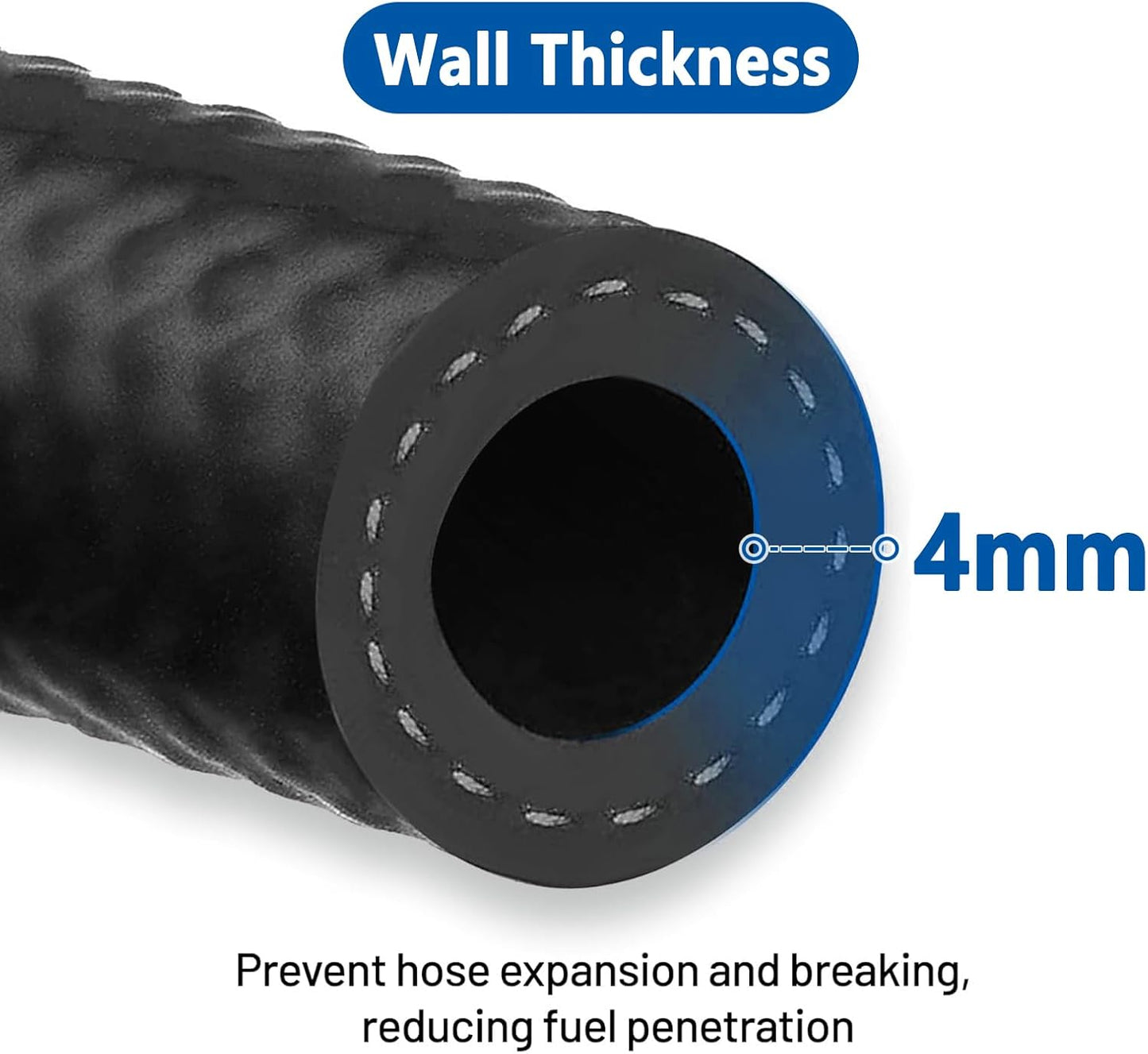 LokoCar Rubber Fuel Hose Line Push Lock 5/8" ID SAE 30R7 NBR 25ft 300PSI Black