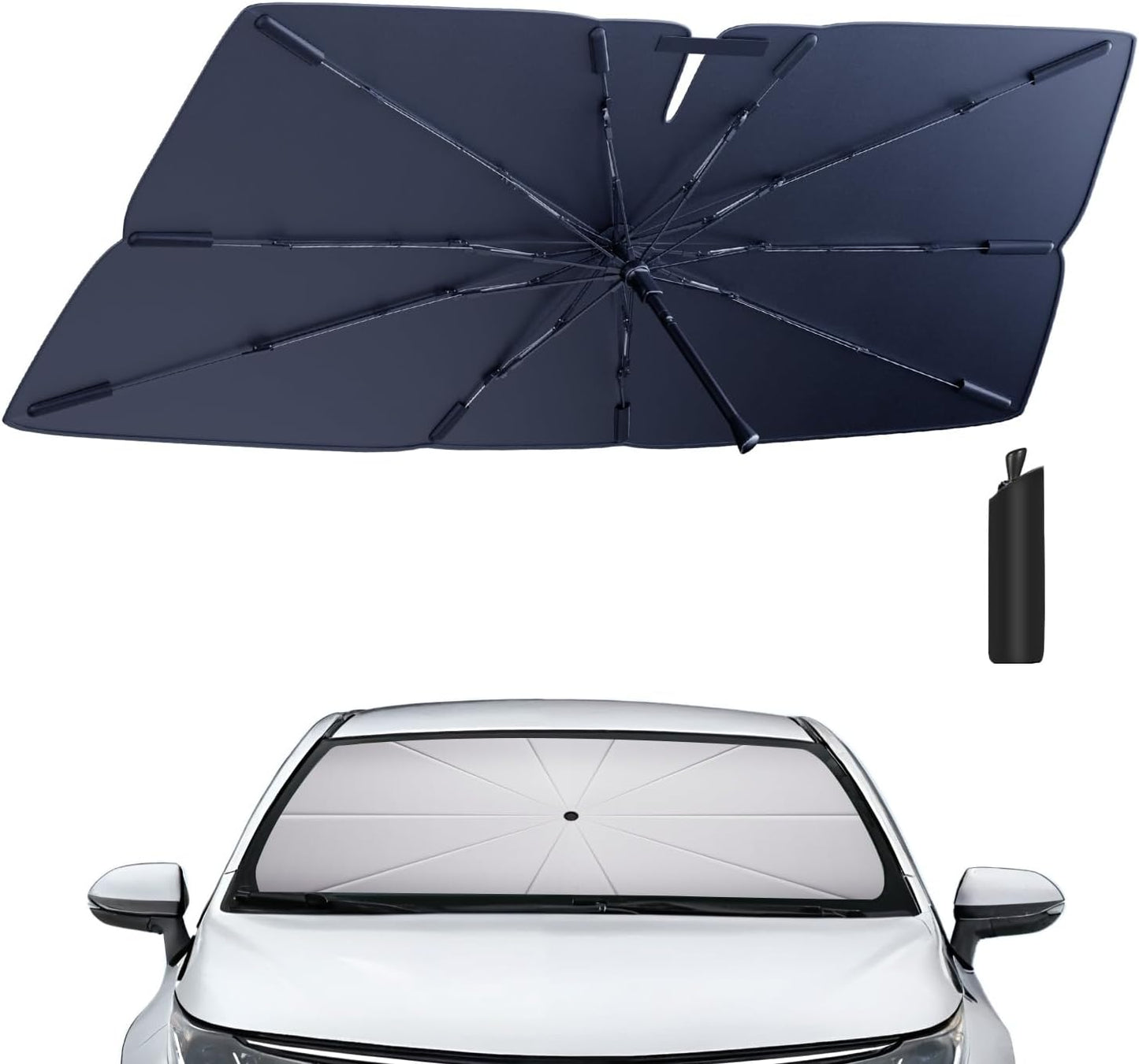 Windshield Sun Shade Umbrella: Custom Fit for Toyota-Corolla-2019-2023 2024 2025- Corolla (Not for Corolla Cross) Front Window Sunshade Heat Insulation - Shield UV and Heat