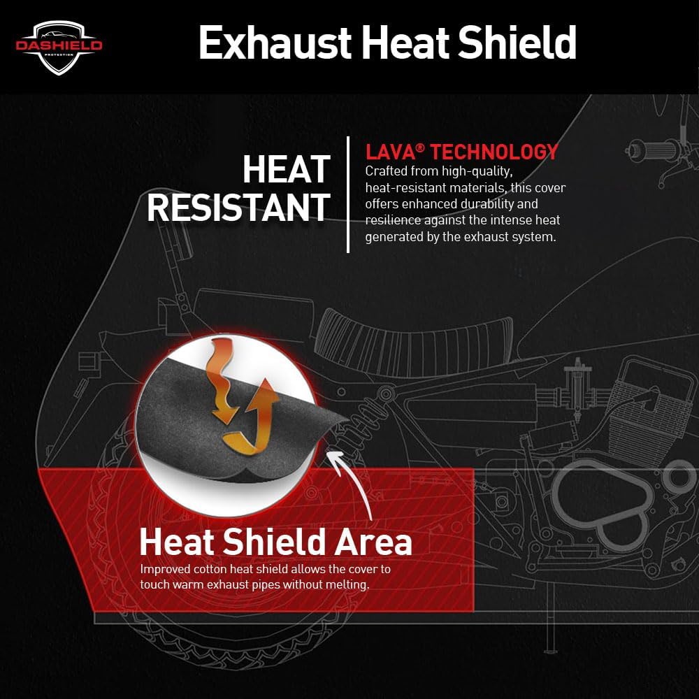 Ultimum Series Motorcycle Cover Waterproof All Weather Protection Universal Heavy Duty Night Reflector with Lock-Holes Compatible with Suzuki Harley Davidson Kawasaki Yamaha Honda Blue Medium