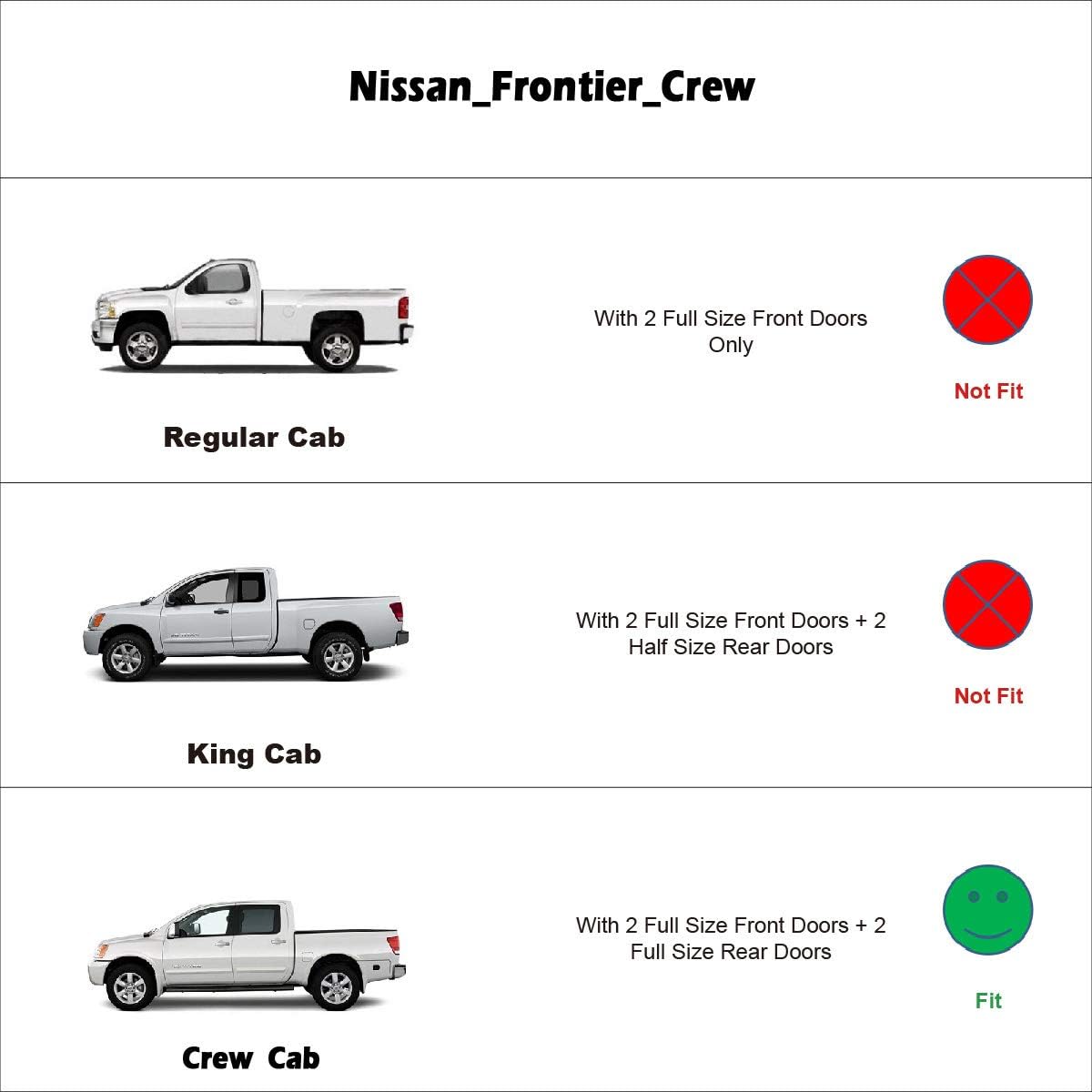 Side Window Deflector Visor fit for 2005-2022 Nissan Frontier Crew cab (with 4 Full Size Doors),Outside Mount Tape-on Shatterproof Rain Guard,4pcs Dark Smoke Nice Looking Window Shades 94407