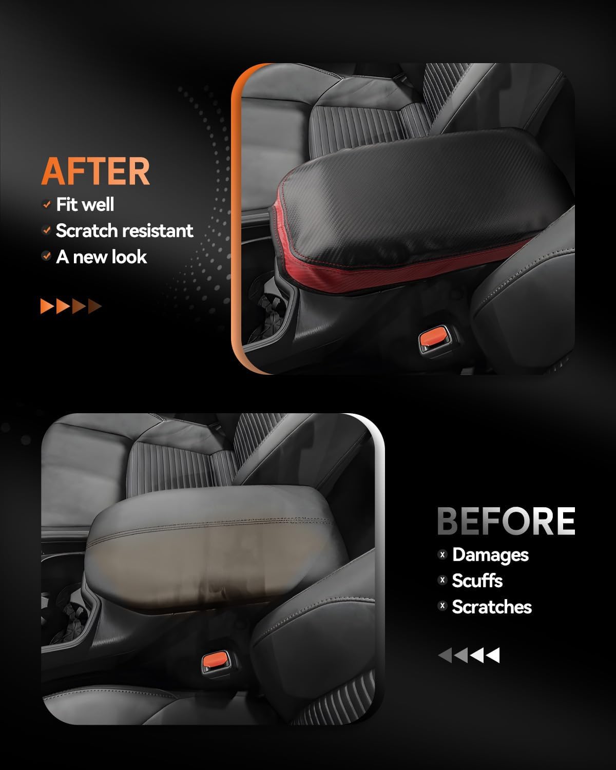 CDEFG for Toyota RAV4 2019-2025 Center Console Cover Armrest Box Cover for RAV4 (LE, XLE, XLE Premium, Limited) 2020 2021 2022 2023 2024 2025 Accessories Arm Rest Protector