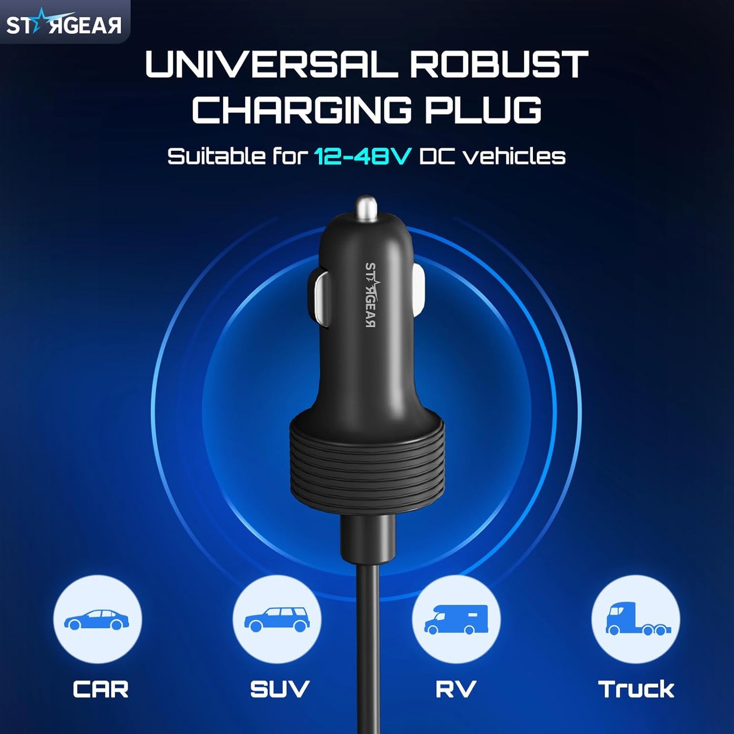 Starlink Mini Cable 12V 5M/16.4FT, Starlink Mini Accessories 16AWG Cigarette Lighter to DC Cord, Starlink Cable 12V-48V Car Charger Adapter (5M)