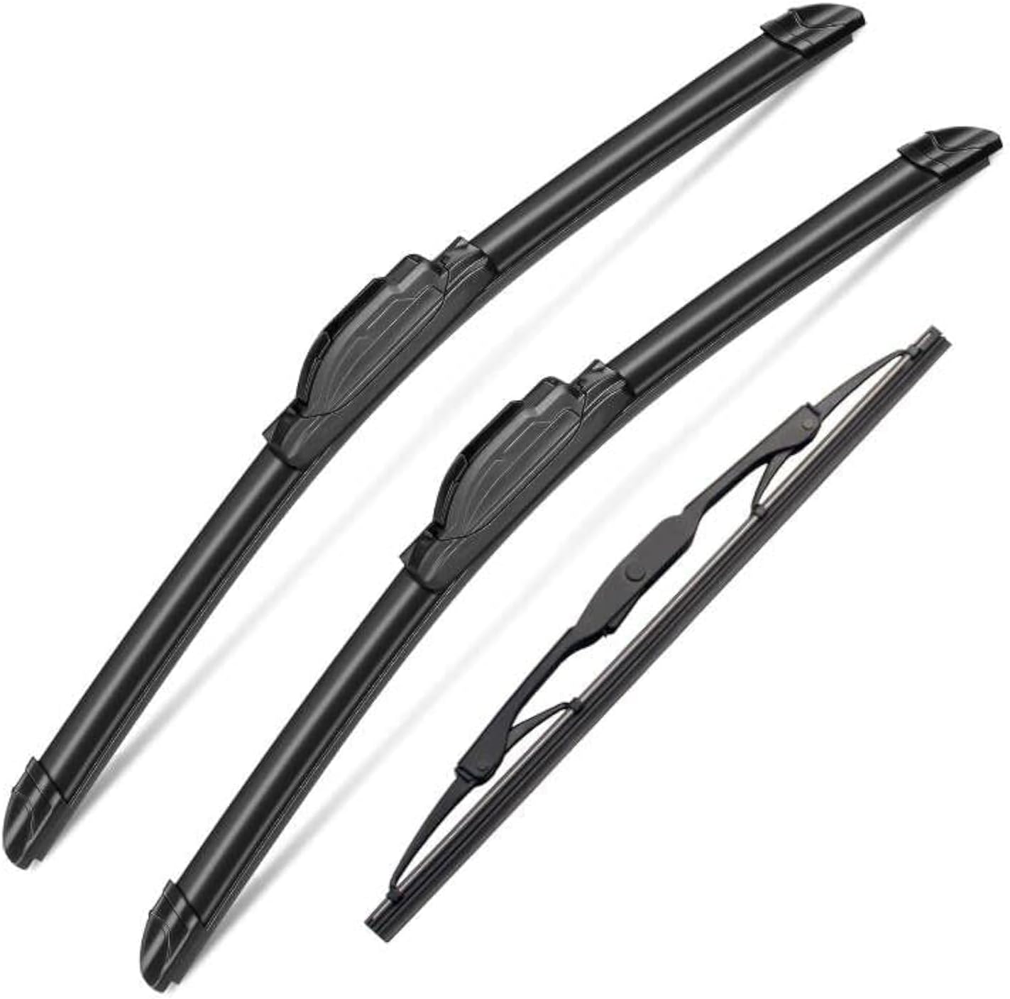3 Wipers Set for Dodge Caliber 2007 2008 2009 2010 2011 2012, Windshield Wiper Blades Original Equipment Replacement Front and Rear- 24"/17"/11T" (Pack of 3) J- HOOK