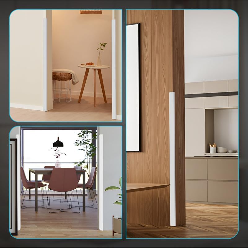 Proflex Wall Corner Protector - Pack of 6 Self Adhesive Corner Guards for Walls Edge Protection - 2 inch x 36 inch, White Textured – Easy to Apply – No Tools Needed