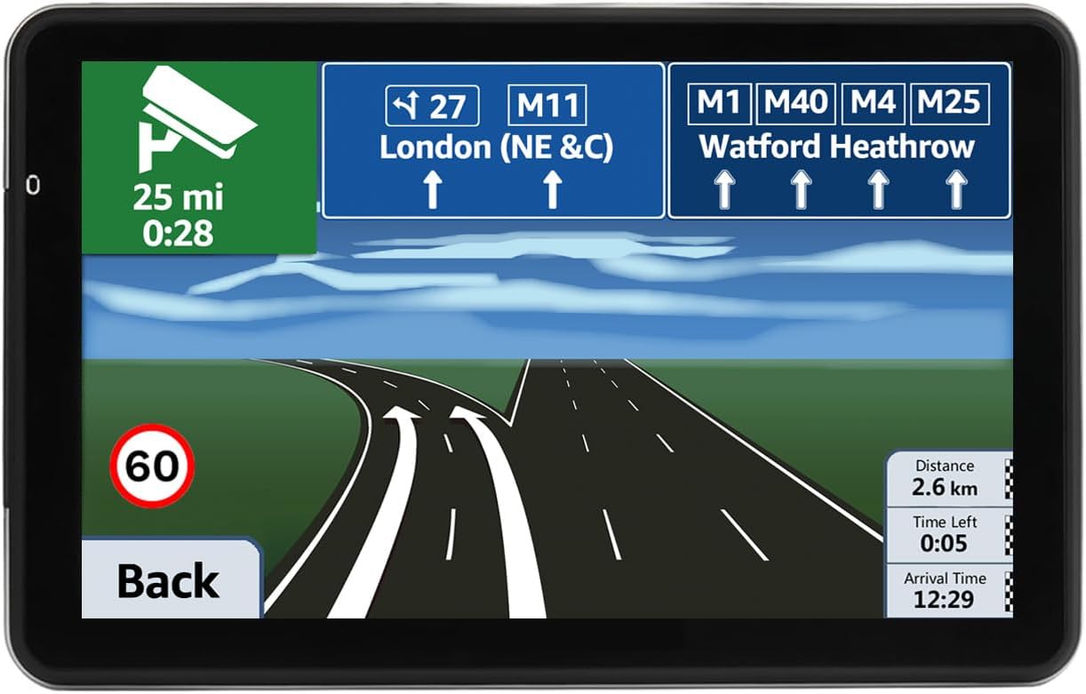 Car GPS Navigation, Latest 2025 Map 7 inch Touch Screen Car GPS, Voice Turn Direction Guidance, Support Speed and Red Light Warning, Install The Latest Map of The United States