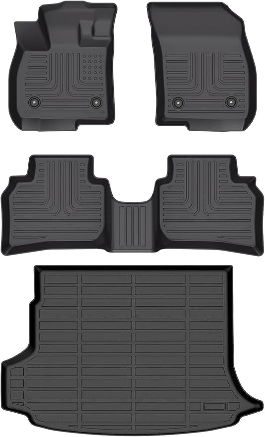 Wayhigh-All Weather Floor Mats and Cargo Mat Set Fit for 2021-2024 2025 Buick Envision TPE Car Mats Waterproof Heavy Duty Rubber Floor Liners for Envision Accessories
