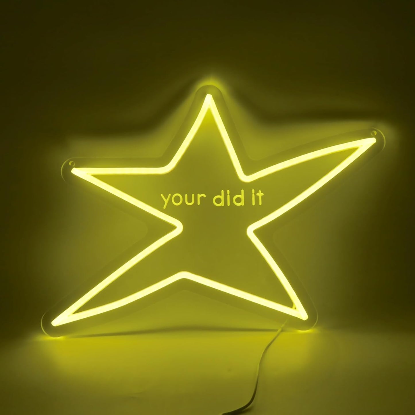 Star Classroom Neon Sign,Your Did It Star LED Neon Light Sign for Classroom, Congrats Party, Motivational Decor for Bedroom, Office, Celebration,Encouragement and Funny Gag Gifts